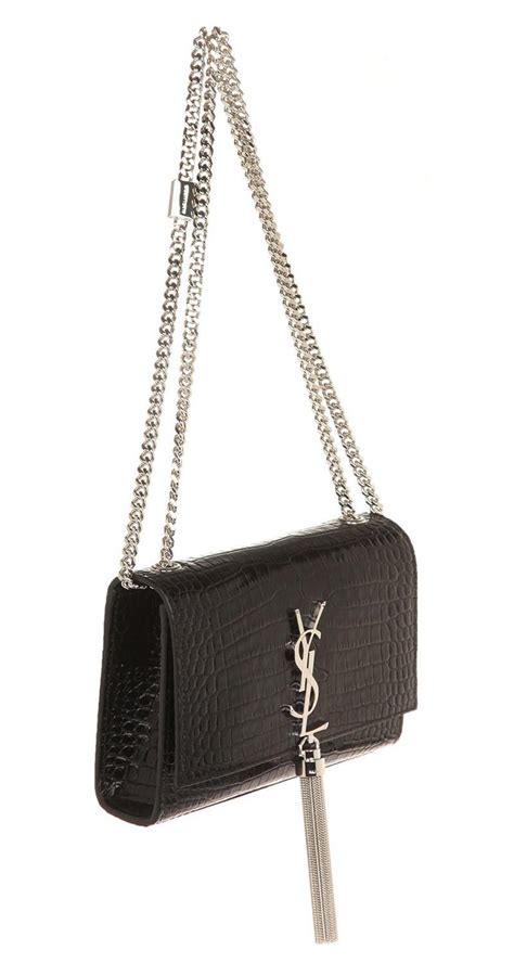 ysl croc tassel chain bag|SAINT LAURENT Calfskin Crocodile Embossed Small Classic .